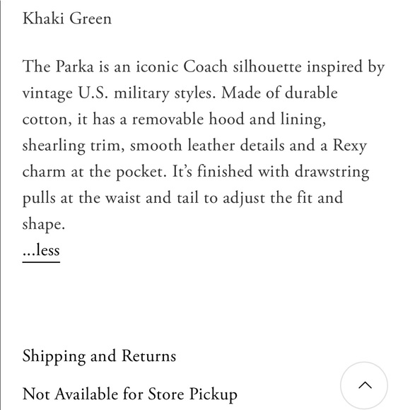 Coach Parka || size 44 || NEW WITH TAGS - Picture 12 of 14